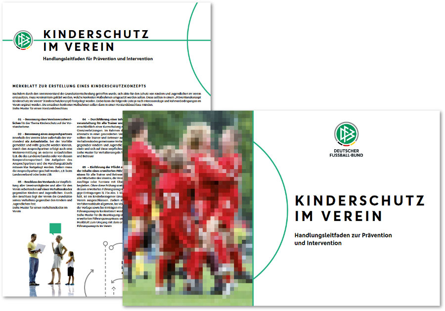 Kinderschutz im Fußball: Merkblätter und Infomaterial. Grafik: bfv/DFB