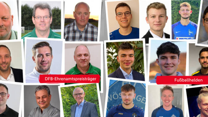 Collage Einzelbilder der Sieger Ehrenamt/ Fußballhelden