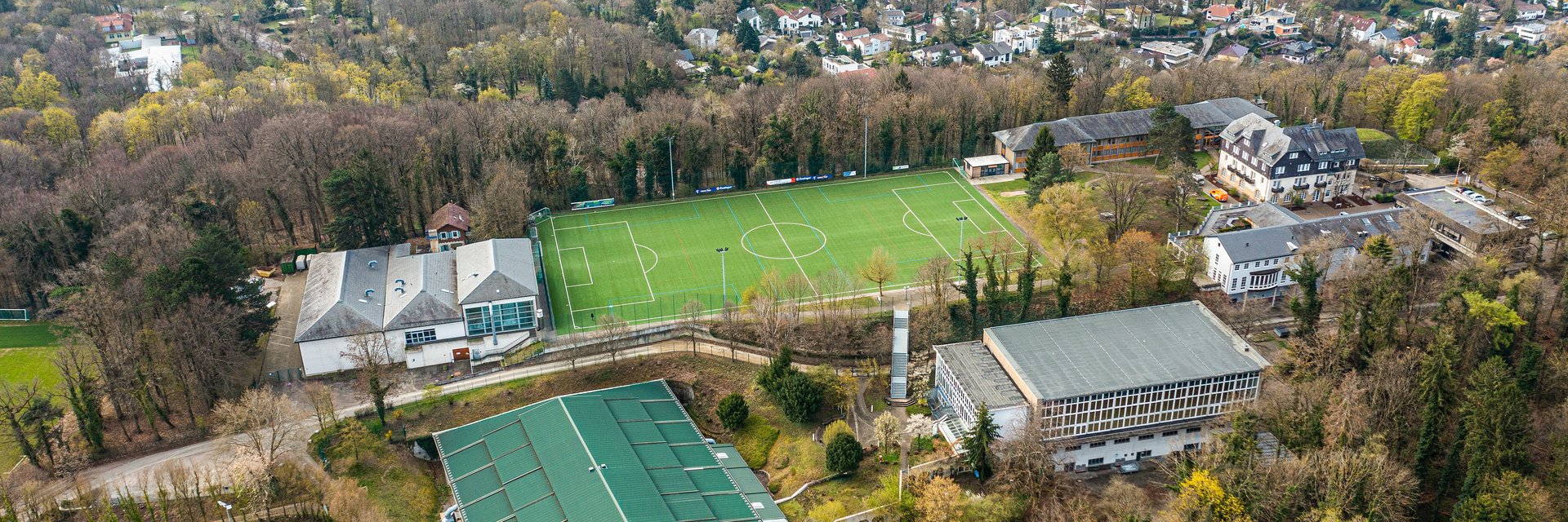 Die Sportschule Schöneck aus der Vogelperspektive.