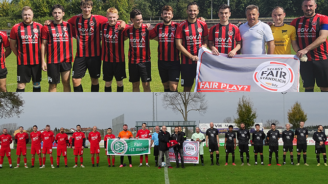 Fotocollage aus Bildern der Auszeichnungen der Fair Play Monatssieger Juli und September 2024